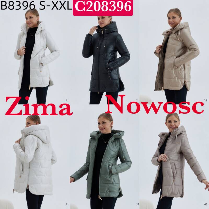 Kurtki damskie zimowe Roz S-2XL, 1 Kolor Paczka 5 szt