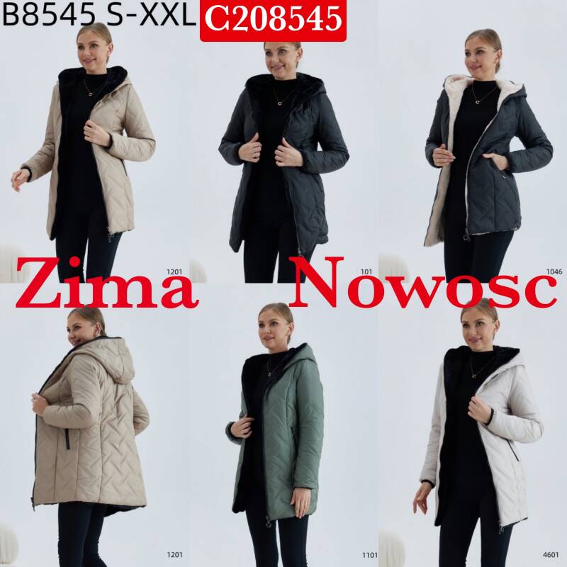 Kurtki damskie zimowe Roz S-2XL, 1 Kolor Paczka 5 szt