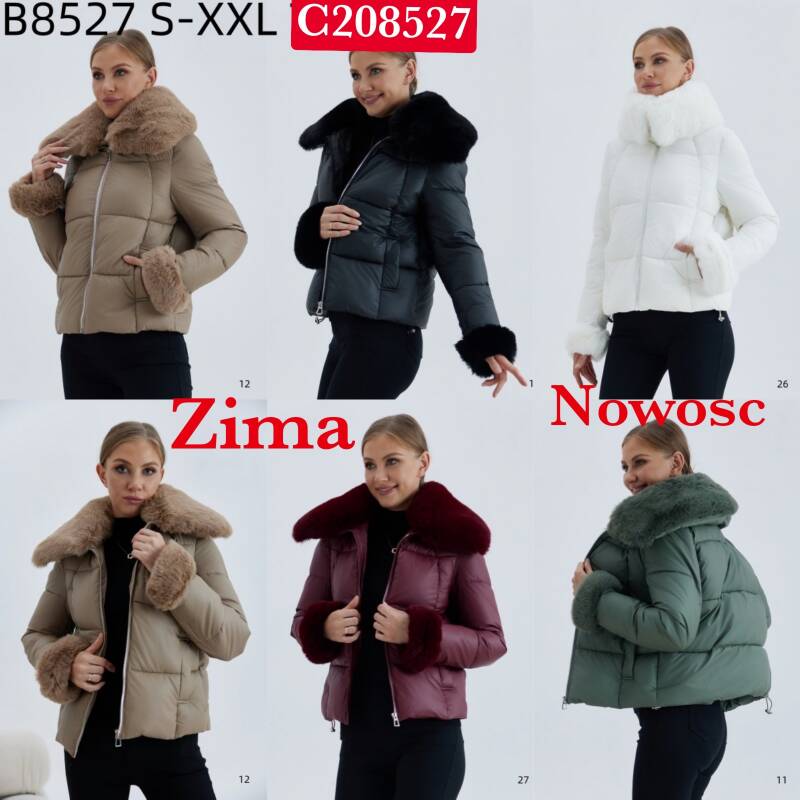 Kurtki damskie zimowe Roz S-2XL, 1 Kolor Paczka 5 szt
