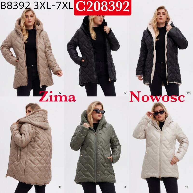 Kurtki damskie zimowe Roz S-2XL, 1 Kolor Paczka 5 szt