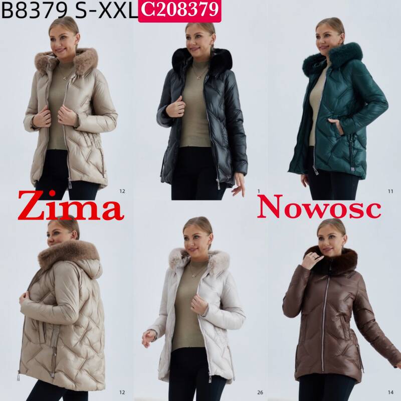 Kurtki damskie zimowe Roz S-2XL, 1 Kolor Paczka 5 szt