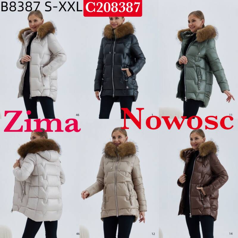 Kurtki damskie zimowe Roz S-2XL, 1 Kolor Paczka 5 szt