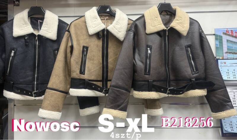 Kurtki damskie skórzana Roz S-XL, 1 Kolor Paczka 4 szt