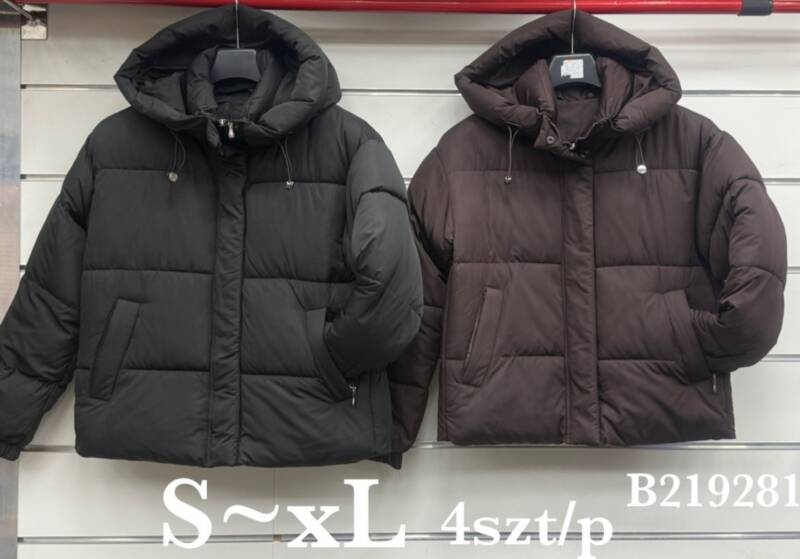 Kurtki damskie zimowe  Roz S-XL, 1 Kolor Paczka 4 szt