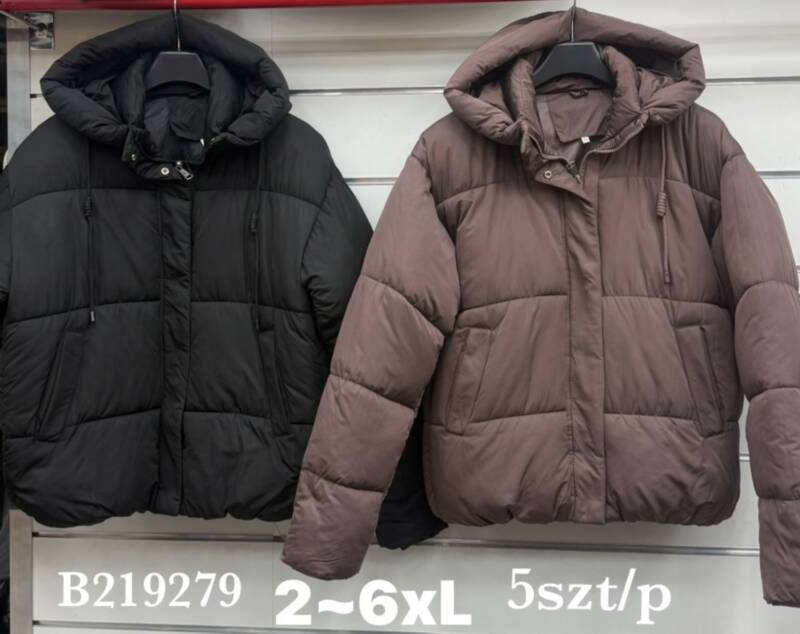 Kurtki damskie zimowe  Roz 2XL-6XL, 1 Kolor Paczka 5 szt