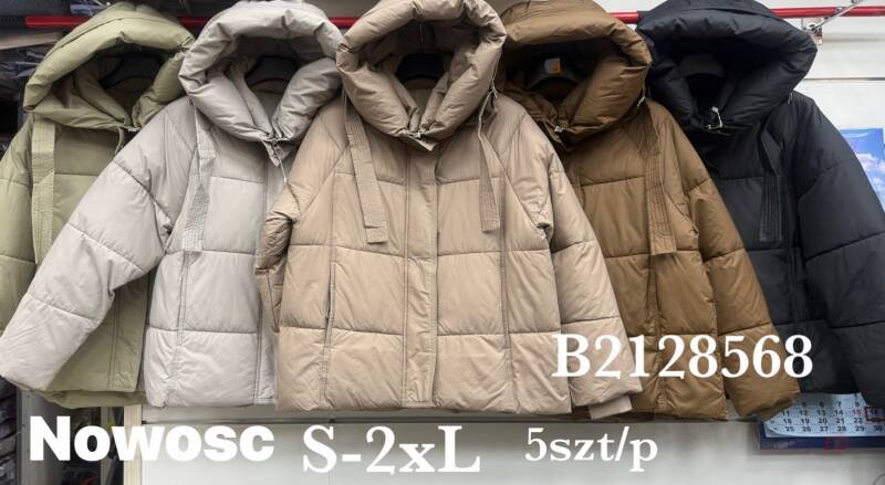 Kurtki damskie zimowe  Roz S-2XL, 1 Kolor Paczka 5 szt