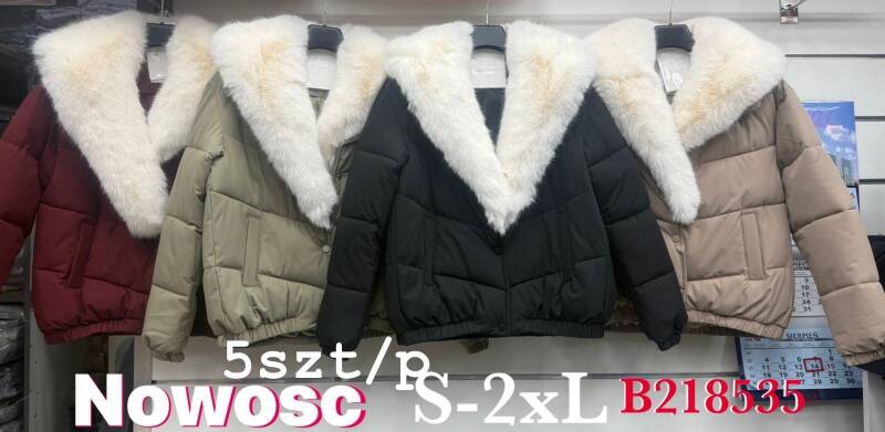 Kurtki damskie zimowe  Roz S-2XL, 1 Kolor Paczka 5 szt