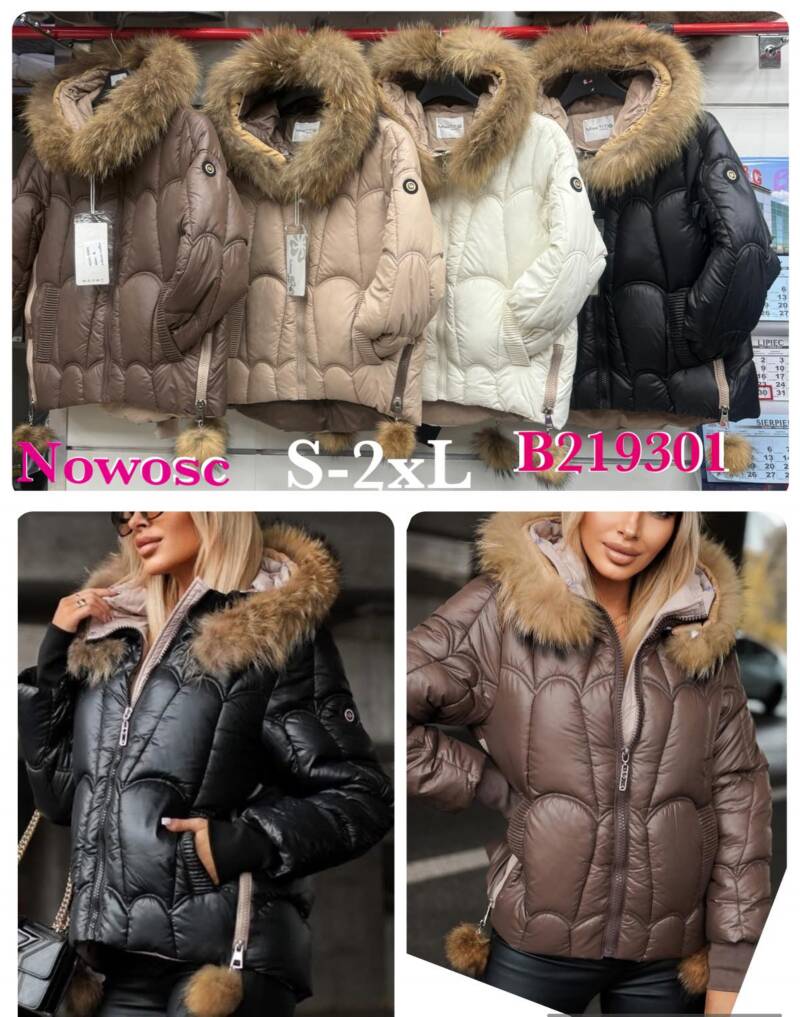 Kurtki damskie zimowe  Roz S-2XL, 1 Kolor Paczka 5 szt