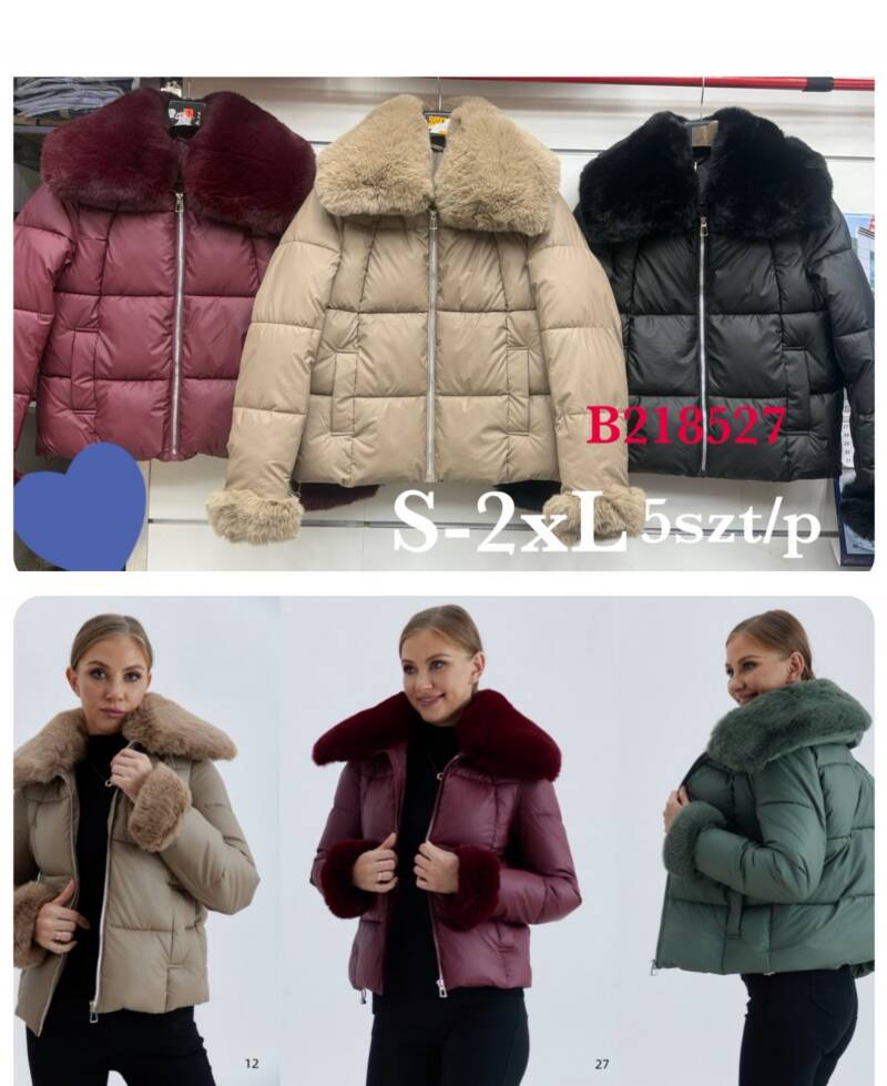 Kurtki damskie zimowe  Roz S-2XL, 1 Kolor Paczka 5 szt