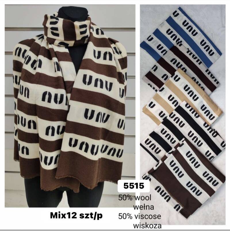 Szaliki damskie Roz Standard Mix kolor Paczka 12 szt 