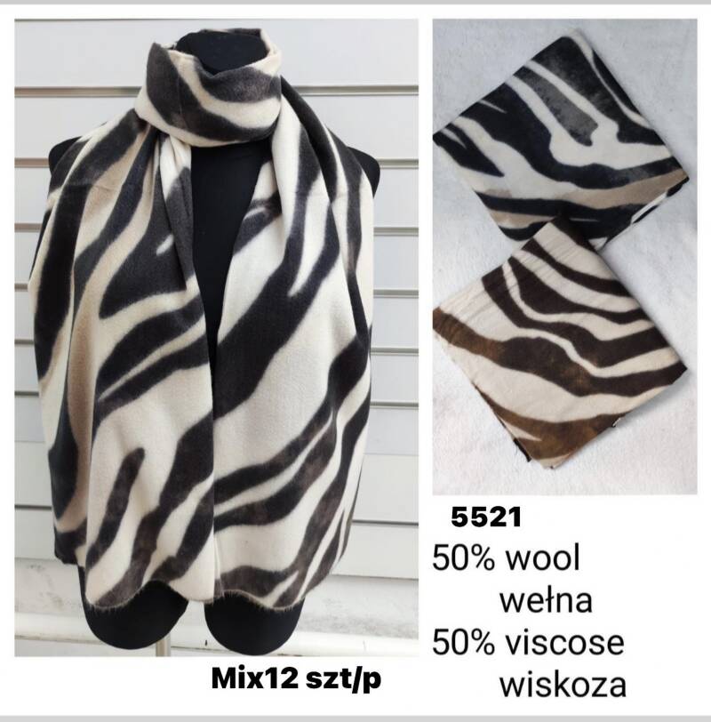 Szaliki damskie Roz Standard Mix kolor Paczka 12 szt 