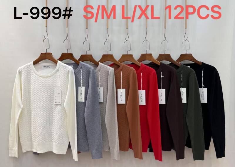 Swetry damskie Roz S/M-L/XL. Mix kolor. Paczka 12 szt