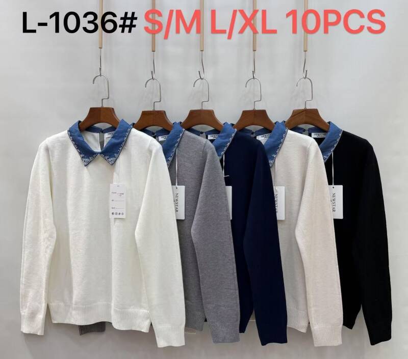 Swetry damskie Roz S/M-L/XL. Mix kolor. Paczka 10 szt