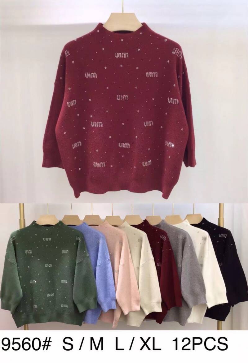 Swetry damskie Roz S/M-L/XL. Mix kolor. Paczka 12 szt