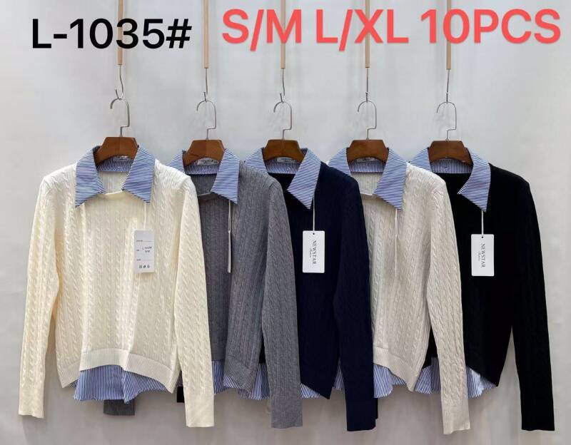 Swetry damskie Roz S/M-L/XL. Mix kolor. Paczka 10 szt