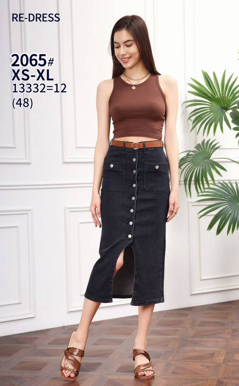  Spódnice damskie jeansy Roz XS-XL, 1 Kolor Paczka 12 szt