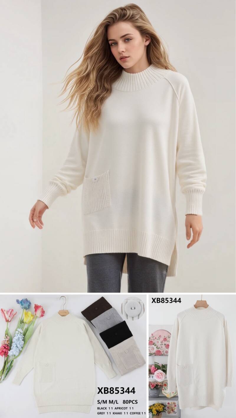 Swetry damskie (Francja produkt) Roz S/M-M/L, Mix Kolor .Paczka 10 szt.