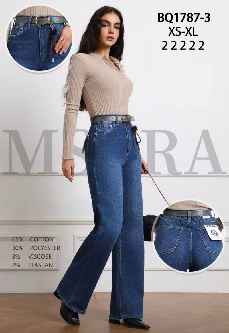 Spodnie damskie jeansy Roz XS-XL, 1 Kolor Paczka 10 szt