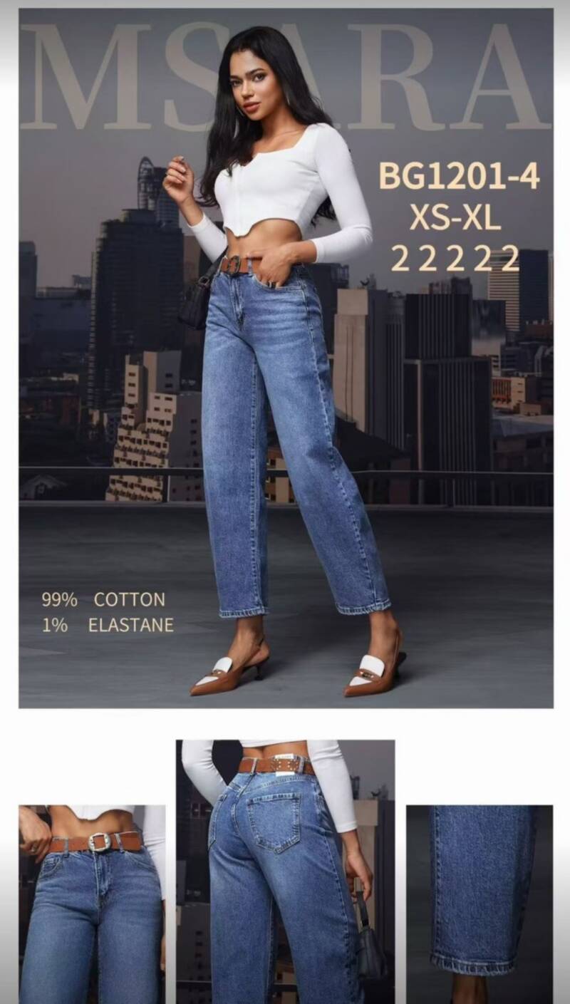 Spodnie damskie jeansy Roz XS-XL, 1 Kolor Paczka 10 szt