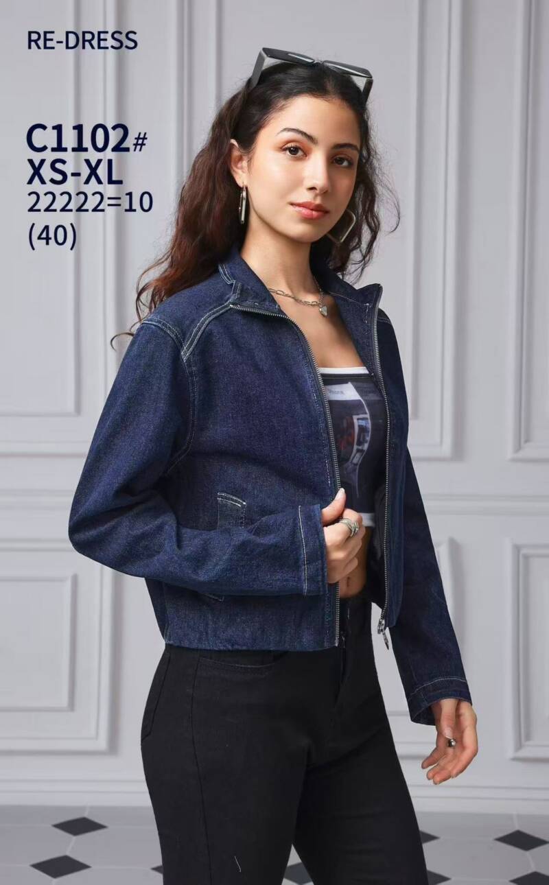 Kurtki damskie jeansy Roz XS-XL, 1 Kolor Paczka 10 szt