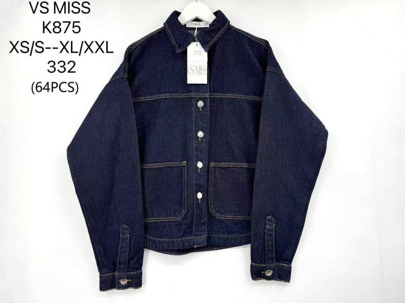 Kurtki damskie jeansy Roz XS-XL, 1 Kolor Paczka 8 szt