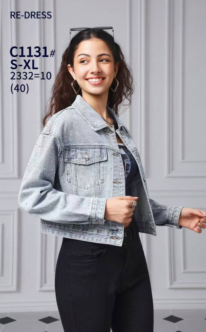 Kurtki damskie jeansy Roz XS-XL, 1 Kolor Paczka 10 szt