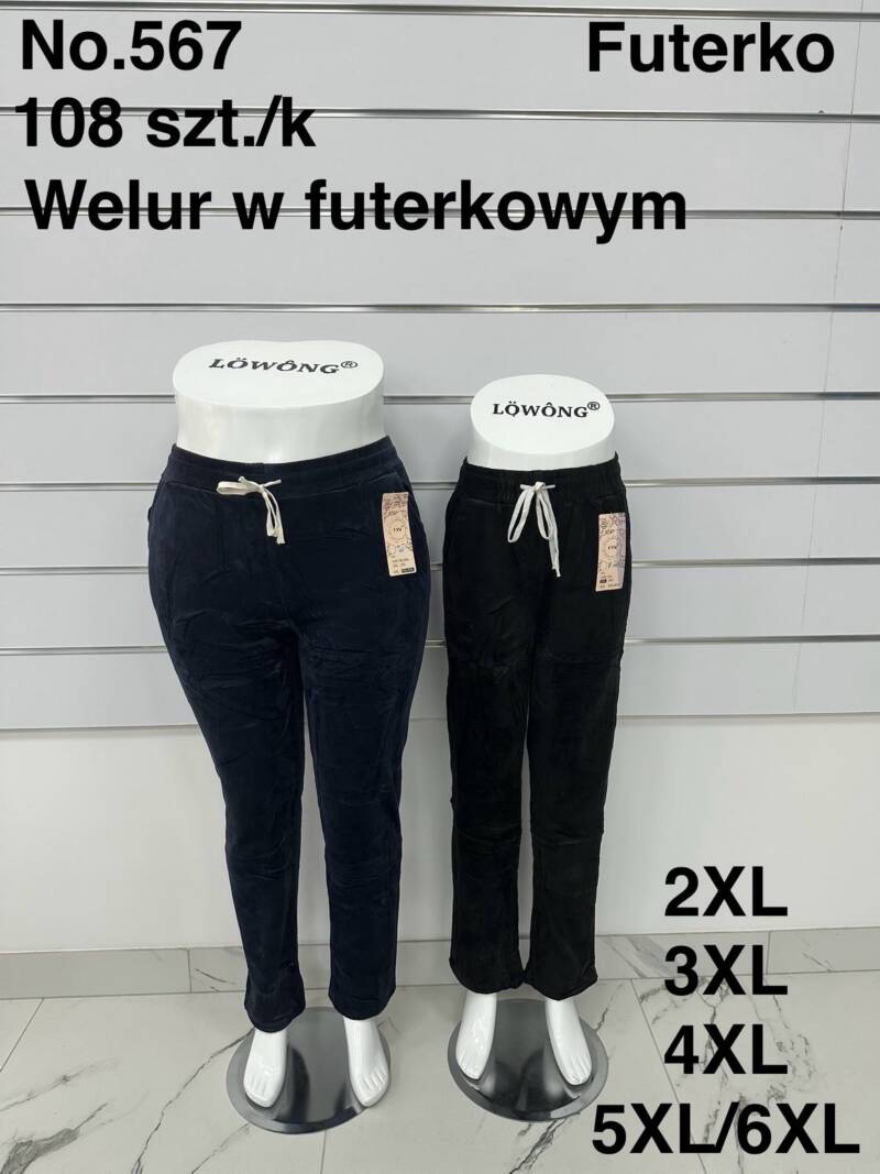 Spodnie damskie duże rozmiary Roz 2XL-6XL, 1 kolor Paczka 10 szt