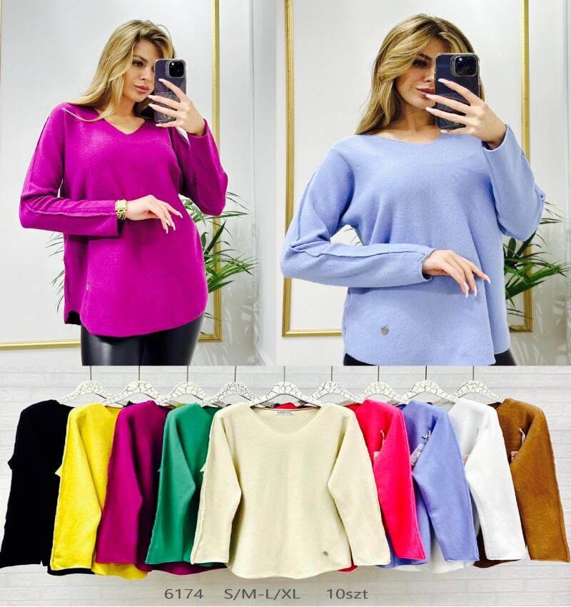 Swetry damskie Roz S/M-L/XL. Mix kolor. Paczka 10 szt