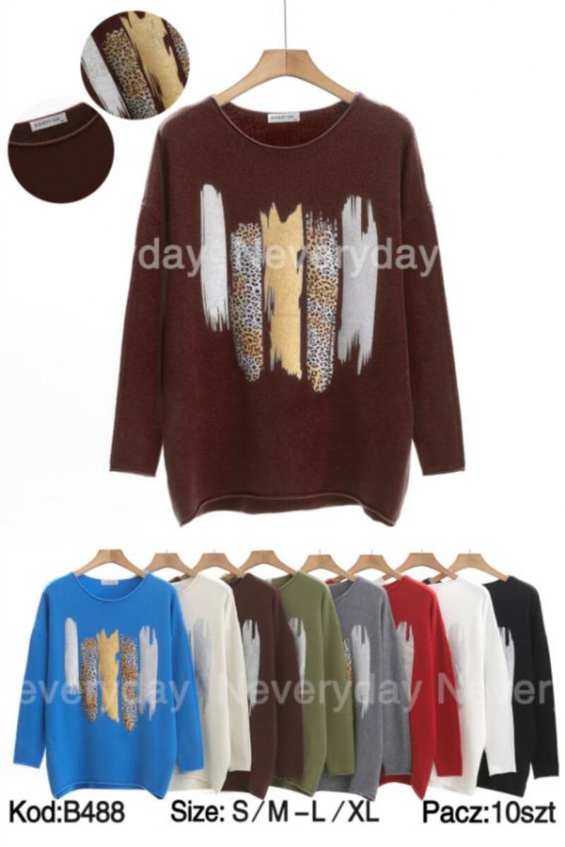 Swetry damskie Roz S/M-L/XL. Mix kolor. Paczka 10 szt