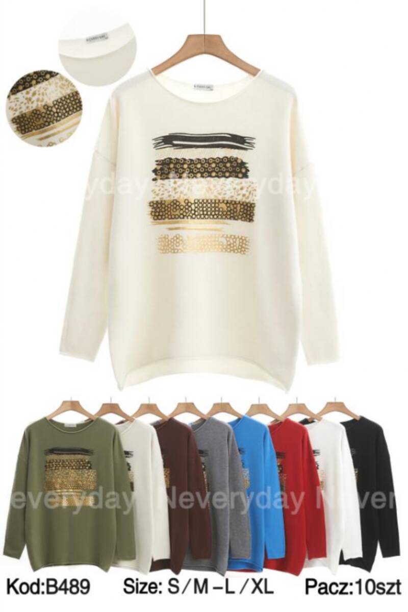 Swetry damskie Roz S/M-L/XL. Mix kolor. Paczka 10 szt
