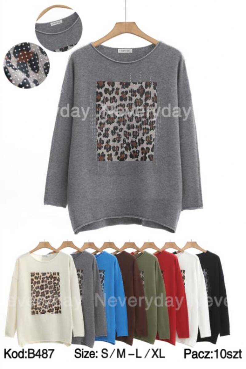 Swetry damskie Roz S/M-L/XL. Mix kolor. Paczka 10 szt