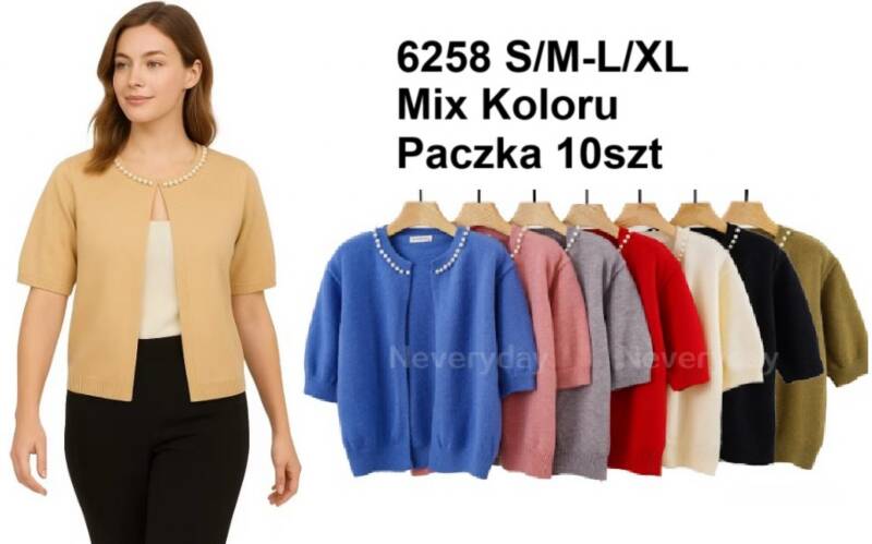 Narzutki damskie Roz S/M-L/XL. Mix kolor. Paczka 10 szt
