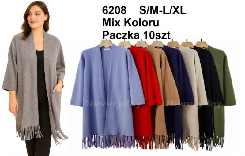Narzutki damskie Roz S/M-L/XL. Mix kolor. Paczka 10 szt