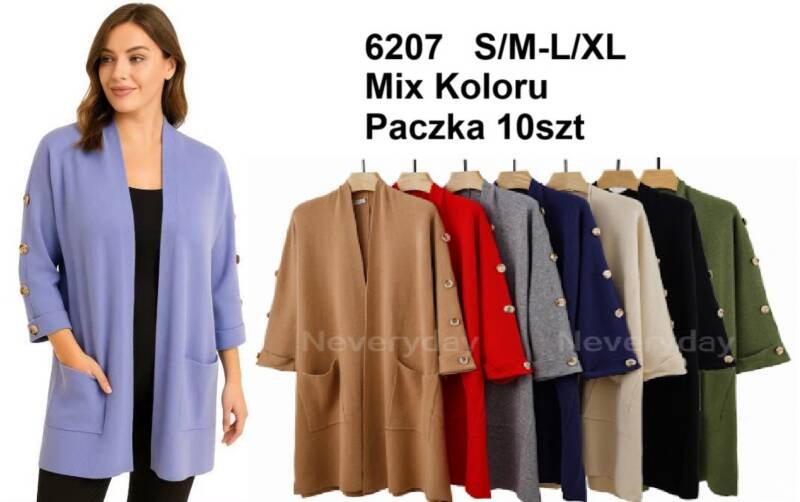Narzutki damskie Roz S/M-L/XL. Mix kolor. Paczka 10 szt
