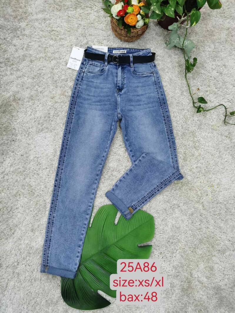 Spodnie damskie jeansy Roz XS-XL, 1 Kolor Paczka 12 szt