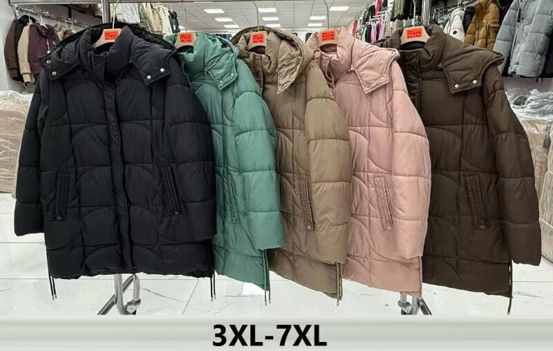 Kurtki damskie cienki Roz 3XL-7XL, 1 Kolor Paczka 5 szt