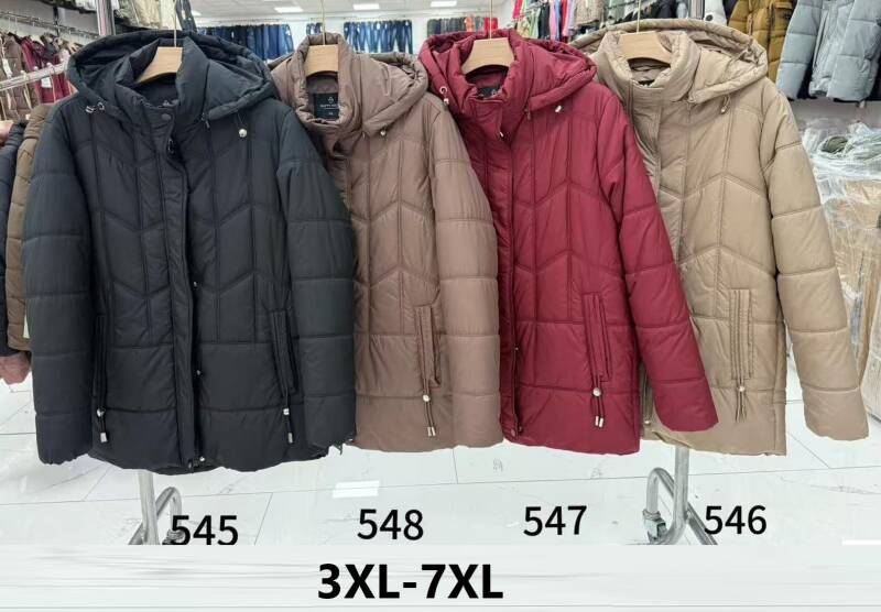 Kurtki damskie cienki Roz 3XL-7XL, 1 Kolor Paczka 5 szt