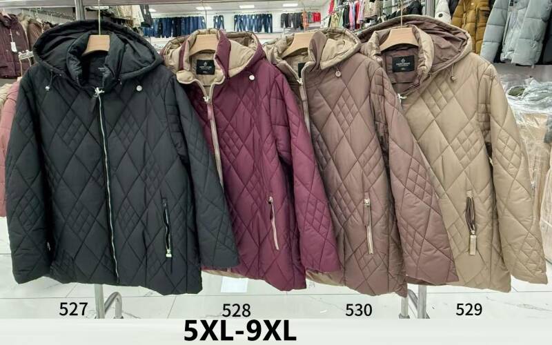 Kurtki damskie cienki Roz 5XL-9XL, 1 Kolor Paczka 5 szt