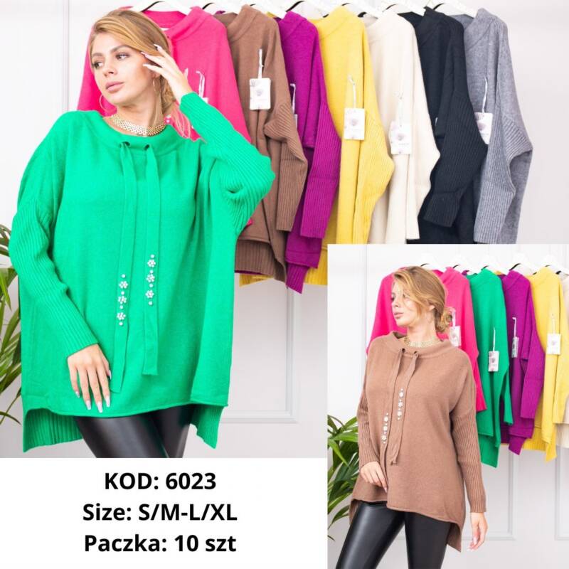 Swetry damskie Roz S/M-L/XL. Mix kolor. Paczka 10 szt