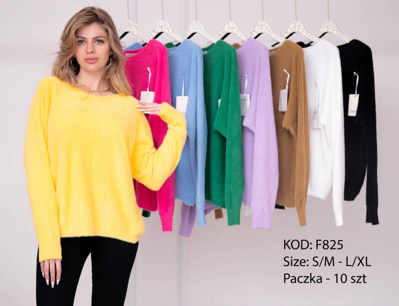 Swetry damskie Roz S/M-L/XL. Mix kolor. Paczka 10 szt