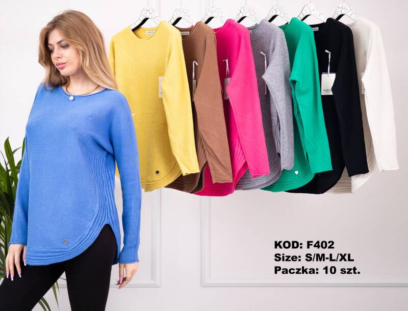 Swetry damskie Roz S/M-L/XL. Mix kolor. Paczka 10 szt