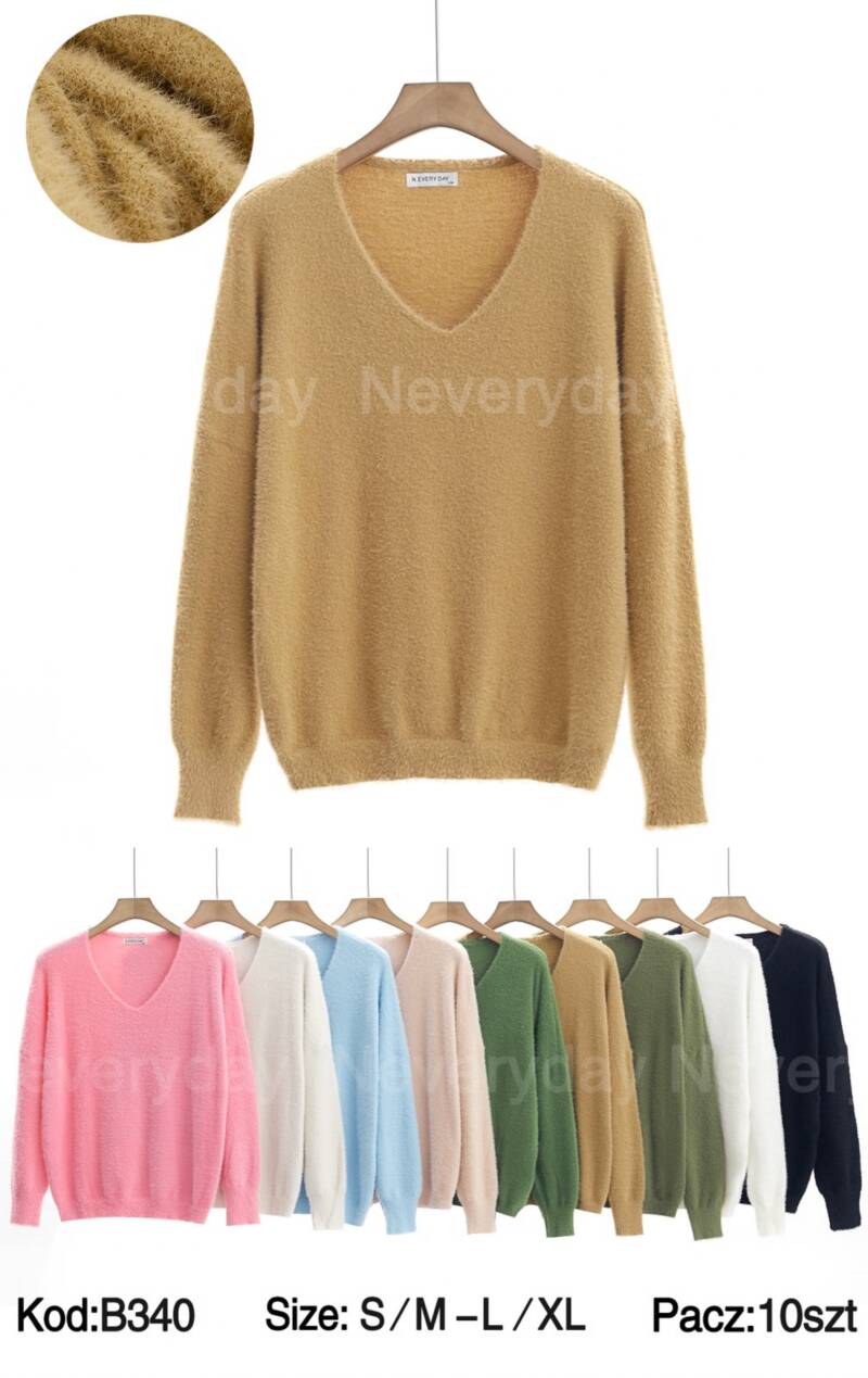 Swetry damskie Roz S/M-L/XL. Mix kolor. Paczka 10 szt