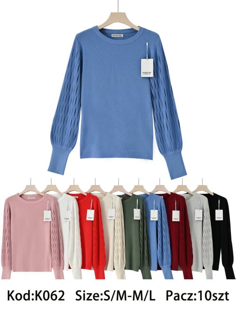 Swetry damskie Roz S/M-M/L. Mix kolor. Paczka 10 szt