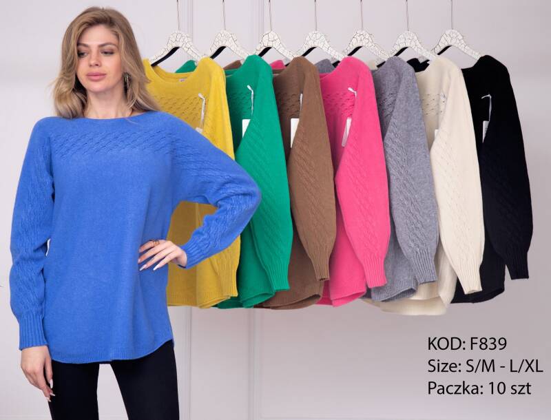 Swetry damskie Roz S/M-L/XL. Mix kolor. Paczka 10 szt
