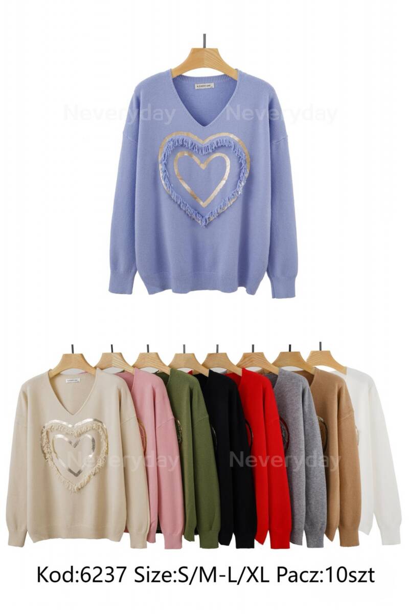 Swetry damskie Roz S/M-L/XL. Mix kolor. Paczka 10 szt