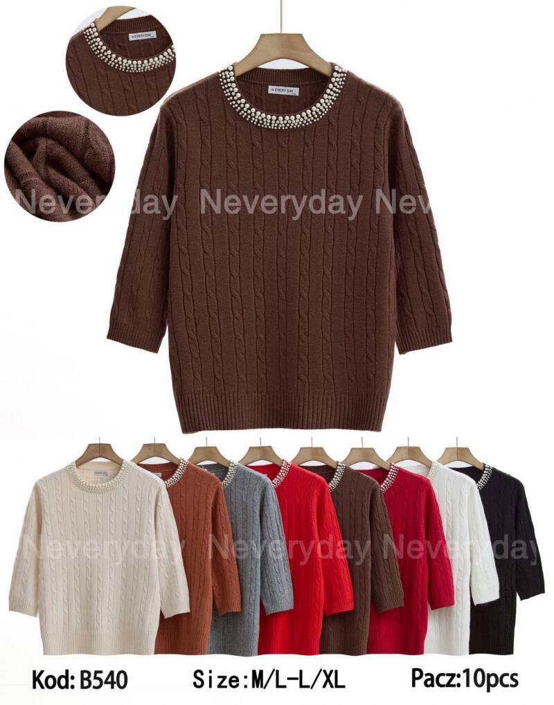 Swetry damskie Roz M/L-L/XL. Mix kolor. Paczka 10 szt