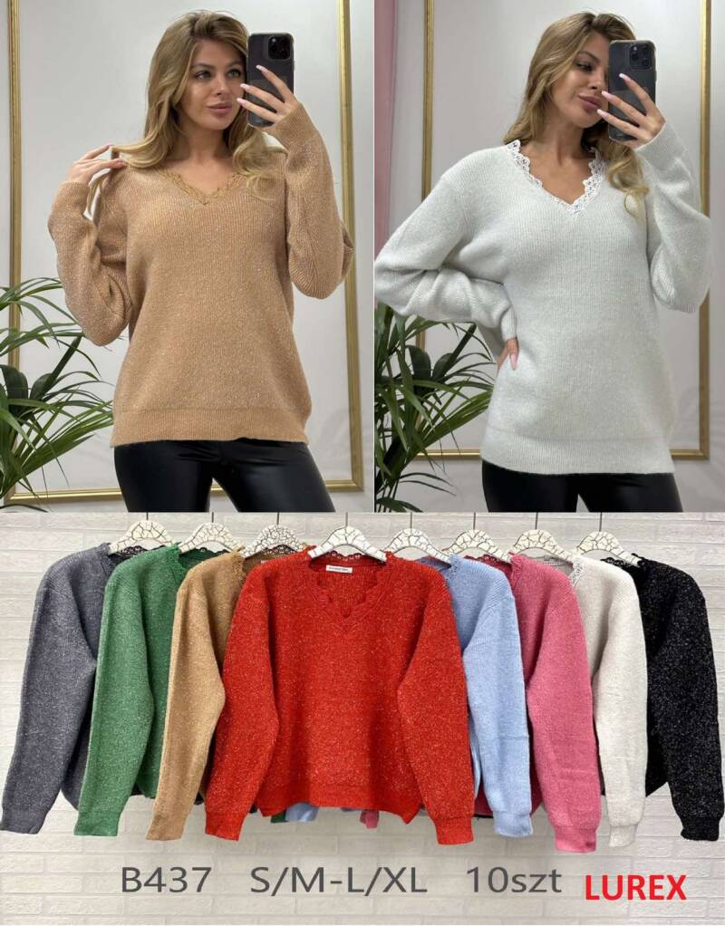 Swetry damskie Roz S/M-L/XL. Mix kolor. Paczka 10 szt