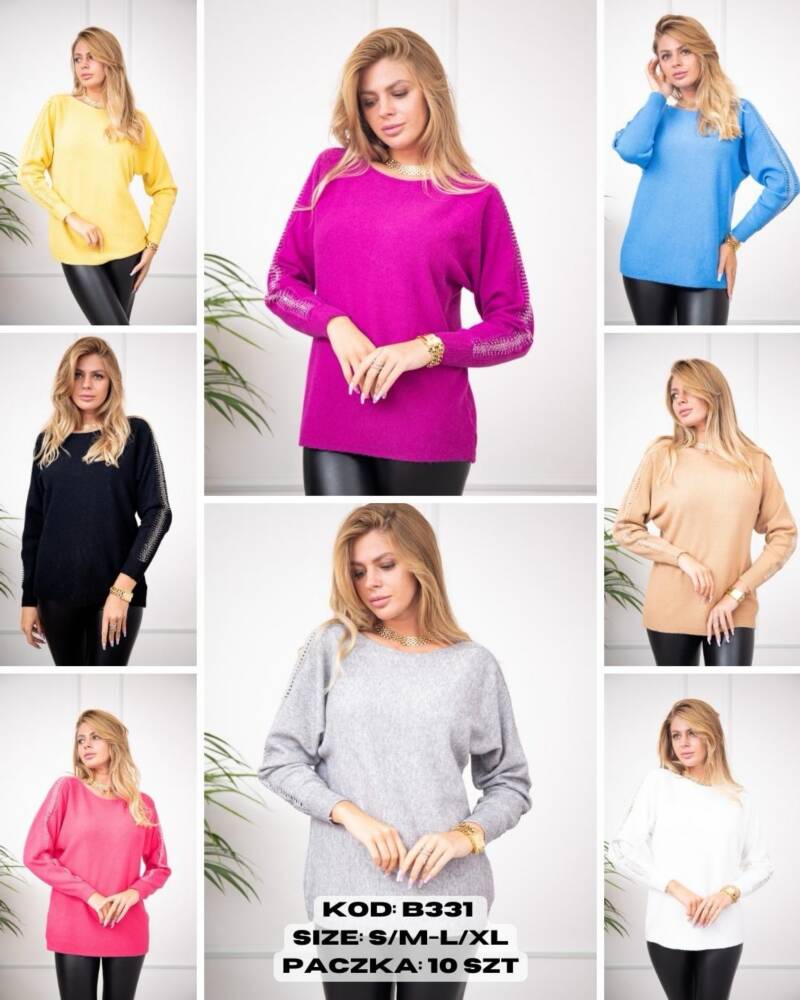 Swetry damskie Roz S/M-L/XL. Mix kolor. Paczka 10 szt