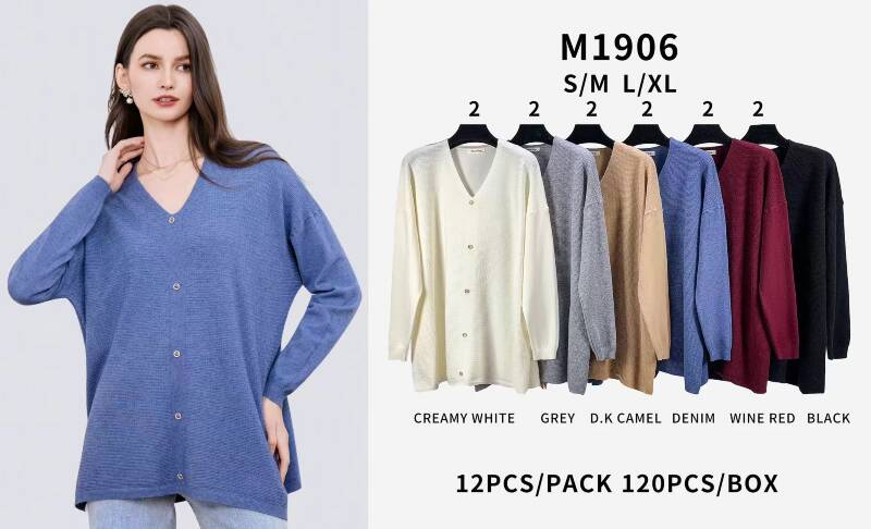 Swetry damskie Roz S/M-L/XL, Mix Kolor Paczka 12 szt