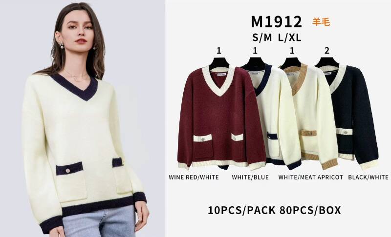 Swetry damskie Roz S/M-L/XL, Mix Kolor Paczka 10 szt